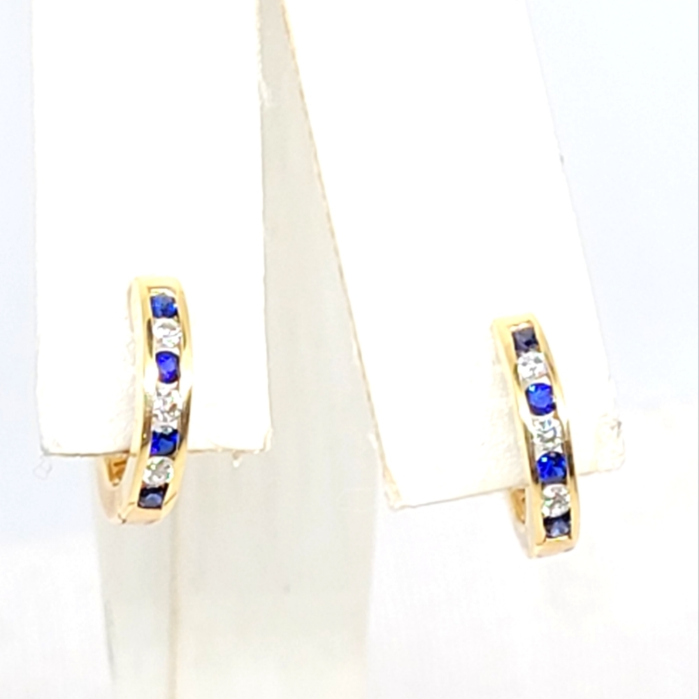 Sapphire & Diamond Huggie earrings
